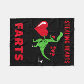 Stealing Hearts And Blasting Farts T Rex Cute Todd Fleece Deken (Voorkant (Horizontaal))