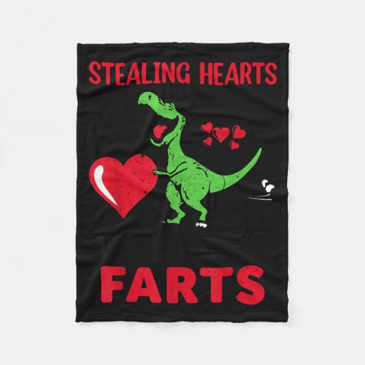 Stealing Hearts And Blasting Farts T Rex Cute Todd Fleece Deken (Voorkant)