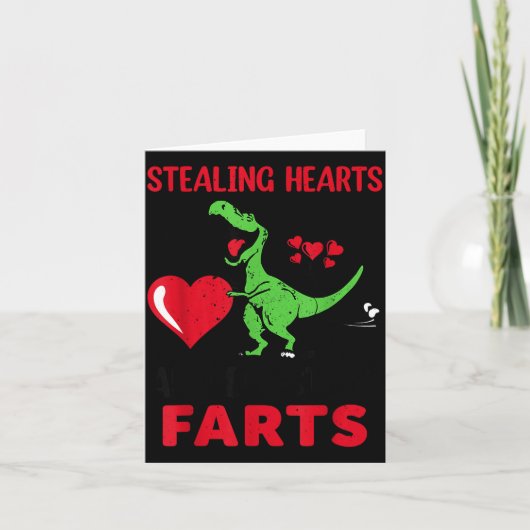 Stealing Hearts And Blasting Farts T Rex Cute Todd Kaart (Voorkant)