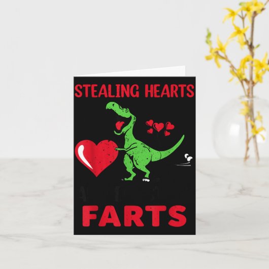 Stealing Hearts And Blasting Farts T Rex Cute Todd Kaart (Gele Bloem)