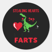 Stealing Hearts And Blasting Farts T Rex Cute Todd Ronde Sticker (Voorkant)