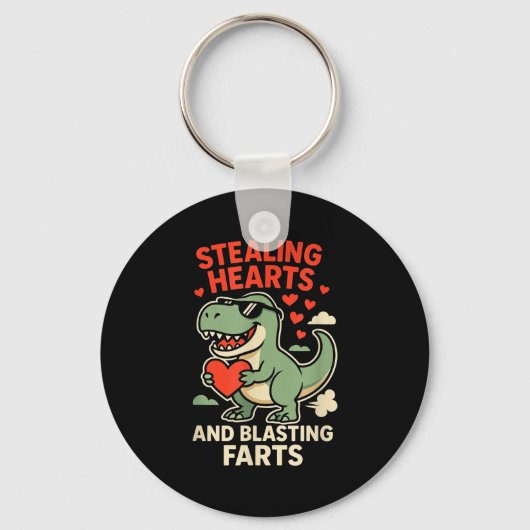 Stealing Hearts And Blasting Farts Trex Childrens Sleutelhanger (Voorkant)