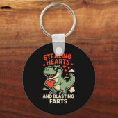 Stealing Hearts And Blasting Farts Trex Childrens Sleutelhanger (Voorkant)