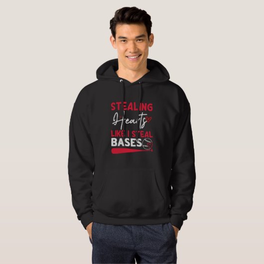Stealing Hearts Bases Baseball Player Hoodie (Voorkant volledig)
