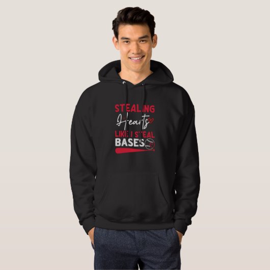 Stealing Hearts Bases Baseball Player Hoodie (Voorkant volledig)