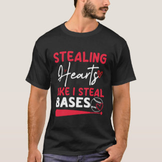 Stealing Hearts Bases Baseball Player T-shirt