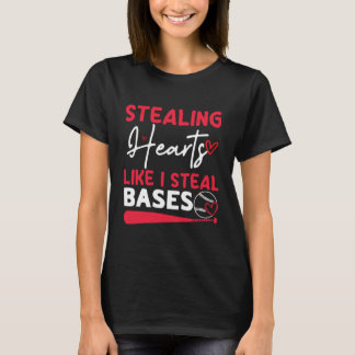 Stealing Hearts Bases Baseball Player T-shirt