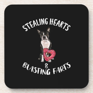 Stealing Hearts blaast naar Boston Terrier Bier Onderzetter
