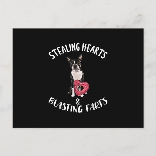 Stealing Hearts blaast naar Boston Terrier Briefkaart (Voorkant)