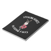 Stealing Hearts blaast naar Boston Terrier Notitieblok (Linkerzijde)