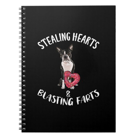 Stealing Hearts blaast naar Boston Terrier Notitieboek (Voorkant)