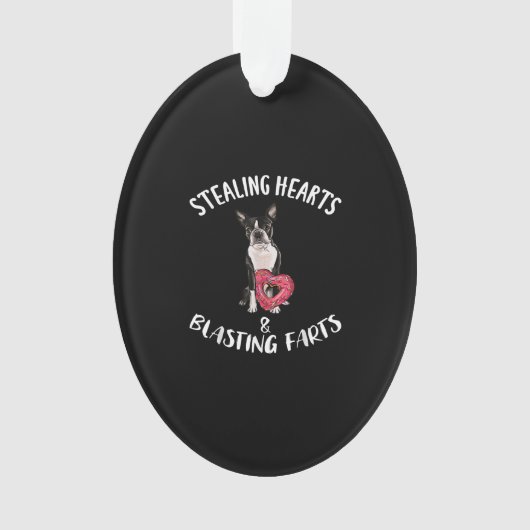 Stealing Hearts blaast naar Boston Terrier Ornament (voorkant)