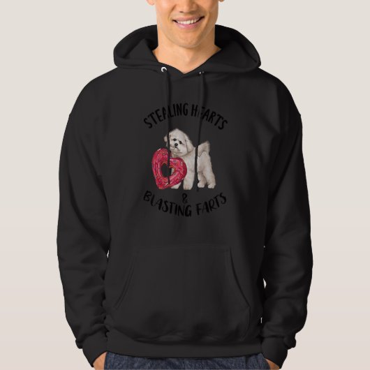 Stealing Hearts Blasting Farts Bichons Frise Valen Hoodie (Voorkant)