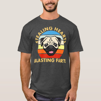 Stealing Hearts en blaaskunst Dog Pug Funny T-shirt