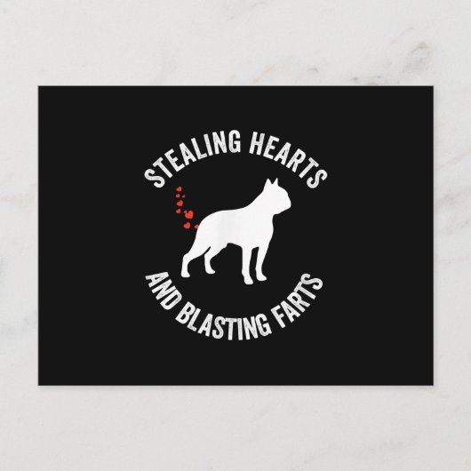Stealing Hearts en blaast Boston Terrier Aankondigingskaart (Voorkant)