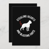 Stealing Hearts en blaast Boston Terrier Bedankkaart (Voorkant / Achterkant)