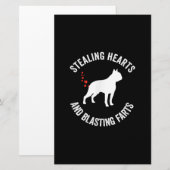 Stealing Hearts en blaast Boston Terrier Briefpapier (Voorkant / Achterkant)
