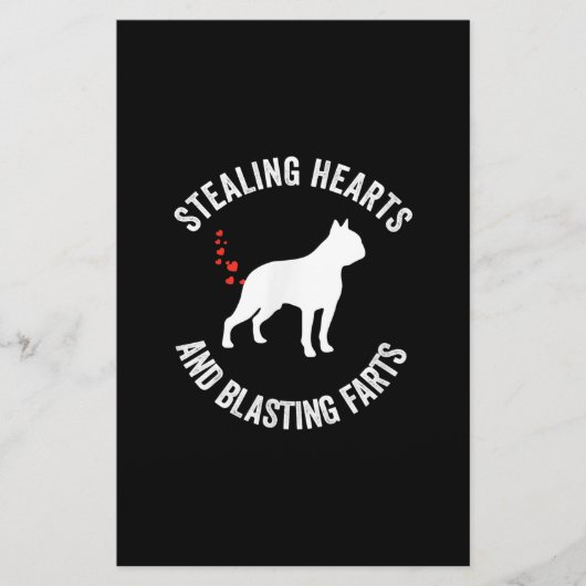 Stealing Hearts en blaast Boston Terrier Briefpapier (Voorkant)
