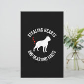 Stealing Hearts en blaast Boston Terrier Briefpapier (Staand voorkant)