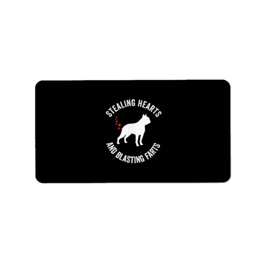 Stealing Hearts en blaast Boston Terrier Etiket (Voorkant)