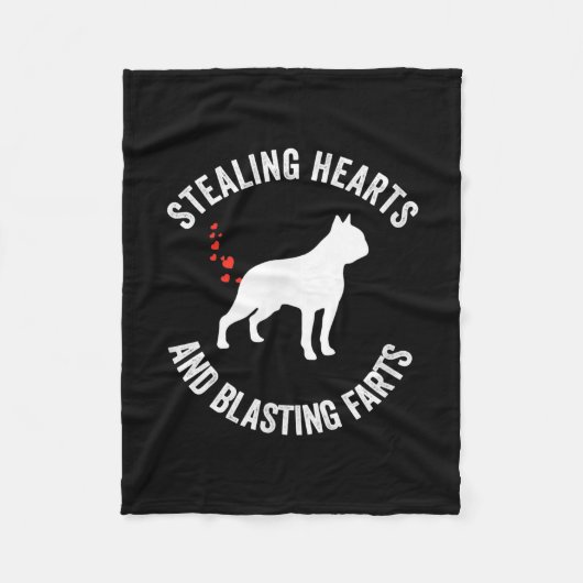 Stealing Hearts en blaast Boston Terrier Fleece Deken (Voorkant)