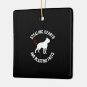 Stealing Hearts en blaast Boston Terrier Keramisch Ornament (Links)