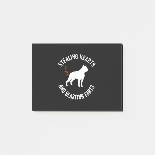 Stealing Hearts en blaast Boston Terrier Post-it® Notes (Voorkant)