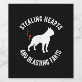 Stealing Hearts en blaast Boston Terrier Wijn Etiket (Enkel label)