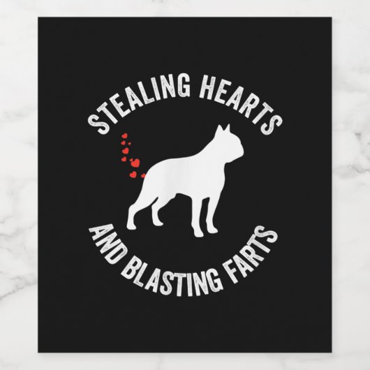 Stealing Hearts en blaast Boston Terrier Wijn Etiket (Enkel label)