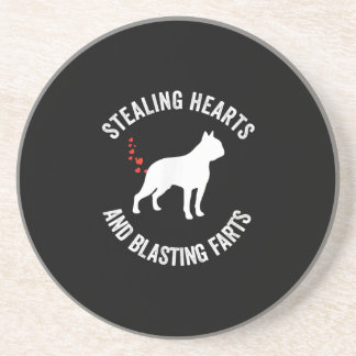 Stealing Hearts en blaast Boston Terrier Zandsteen Onderzetter
