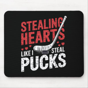 Stealing Hearts Hockey als ik stelen Puck Valentij Muismat