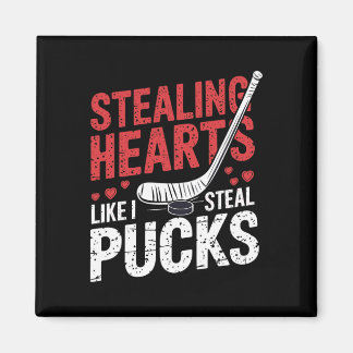Stealing Hearts Hockey Like I Steal Puck Valentine Magneet