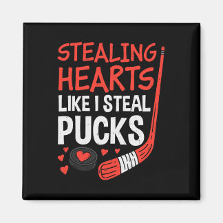 Stealing Hearts Stealing Pucks Hockey Valentines D Magneet