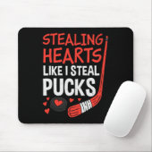 Stealing Hearts Stealing Pucks Hockey Valentines D Muismat (Met muis)