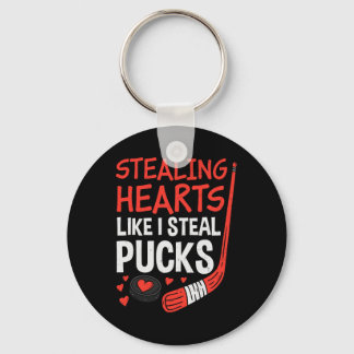 Stealing Hearts Stealing Pucks Hockey Valentines D Sleutelhanger