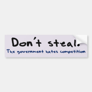 Stealing is verkeerd bumpersticker