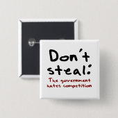 Stealing is verkeerd vierkante button 5,1 cm (Voorkant /achterkant)