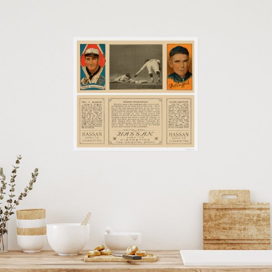 Stealing Second Senators Baseball 1912 Poster (Keuken)
