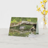 Stealth Alligator Gevouwen Wenskaart Kaart (Gele Bloem)