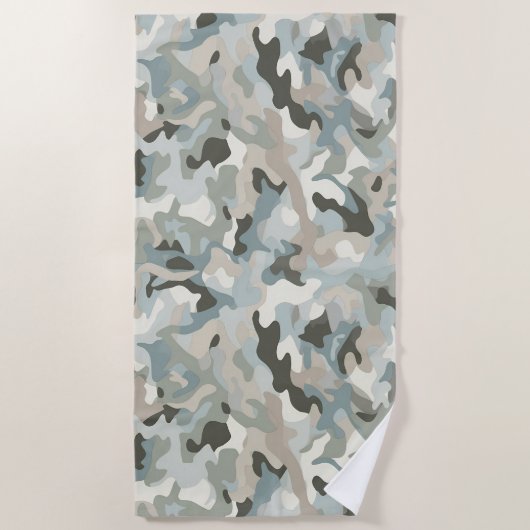 stealth blue camo wave strandlaken (Voorkant)