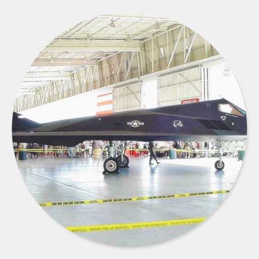 Stealth Fighter Ronde Sticker (Voorkant)