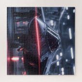 Stealth Jet in Rainy Hangar - Sci-Fi Puzzel Legpuzzel (Horizontaal)