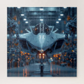 Stealth Jet in Robotic Hangar - Sci-Fi Puzzel Legpuzzel (Verticaal)