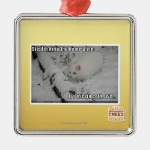 Stealth Kat 1 Metalen Ornament