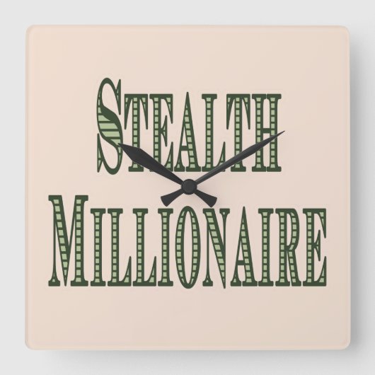 Stealth Millionaire Vierkante Klok (Voorkant)