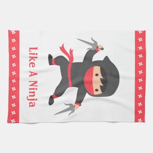 Stealth Ninja met Sai Weapons voor kinderen Theedoek (Horizontaal)