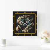 Stealth Panther Neon Light Timekeeper Vierkante Klok (Huis)