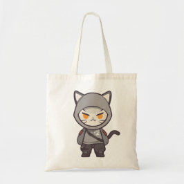 Stealth & Style: Moderne Ninja Cat Canvas tas