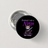 Stealthy Ninja Cat Masked Kitty Warrior Pun Ronde Button 3,2 Cm (Voorkant /achterkant)