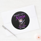 Stealthy Ninja Cat Masked Kitty Warrior Pun Ronde Sticker (Envelop)